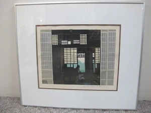 MITSUHIRO UNNO Japanese Signed Limited Edition Spatial Woodblock a SHORT TIME - Picture 1 of 6