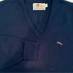 Steeplechase Vintage 70s V-Neck Long Sleeve Sweater Men's Large Navy Derby Chic - Bild 1 von 6