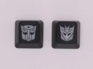 Transformers Autobots & Decepticons Logo Black Backlit ABS OEM Profile Keycaps - Picture 1 of 6