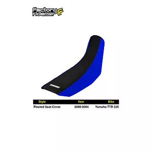 2000-2004 YAMAHA TTR 225 Seat Cover Gripper BLUE SIDES / BLACK PLEATED TOP #103 - Bild 1 von 8