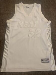 Very rare Champion White Edition Miami Heat Jersey Shaq O’Neal 34 NBA jersey L