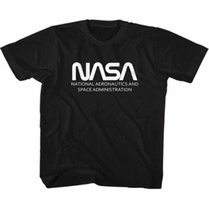 Kids NASA Simple Worm Black Brands Shirt - Picture 1 of 3
