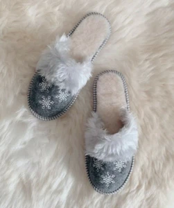 Felt Slip On Mules Slippers Sheep Wool Insole Warm Women's Slippers - Picture 1 of 8