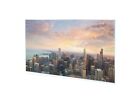 Glasbilder Wandbild Druck auf Glas Chicago bei Sonnenuntergang 125x50 cm