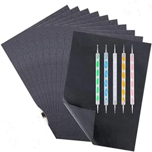 Bohoman 100 Blatt Kohlepapier Mit 5 Stck Prgestift Set, A4 Transferpapier, Schwa - Bild 1 von 12