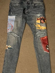Mike Amiri Denim Playboy Magazine Skinny Jeans Size 36 - Picture 1 of 2