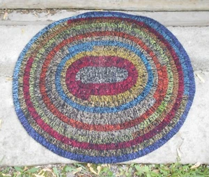 ALFOMBRA OVALADA TEJIDA COCTELERA COLORIDA antigua - Imagen 1 de 5
