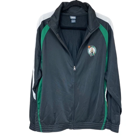 Boston Celtics NBA Mens Full Zip Black Green White Track Jacket Size Large Cover