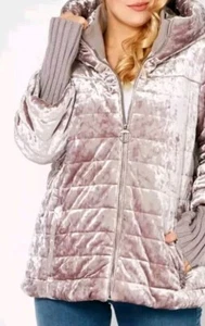 dkny womens quilted Hoodie jacket Size M Purple Color Used - Picture 1 of 22
