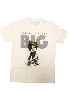 The Notorious BIG Biggie Smalls Crown Ready To Die Album T Shirt White New M - Picture 1 of 5
