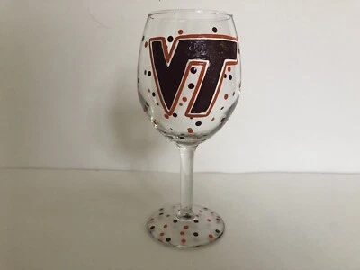 New Virginia Tech Hokies Stemmed Wine Glass 10 ounces - Image 1 of 4