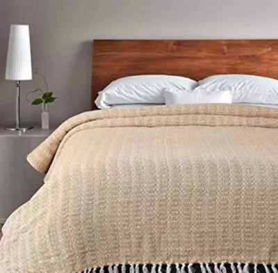 Handmade Bedding Throw 100% Cotton Mud Cloth Sofa Blanket Hand Block Print Throw - Image 1 of 4