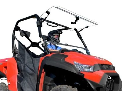 SuperATV Heavy Duty Scratch Resistant Flip Windshield for Kymco UXV 450i - Image 1 of 4