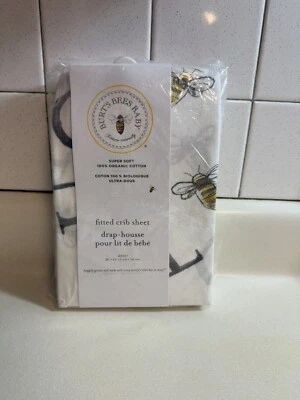 Sábana bajera ajustada para bebé Burt Bees súper suave 100 % algodón orgánico Foto 1 de 2