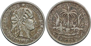 HAITI 20 CENTIMES 1881 KM#45 - Bild 1 von 1