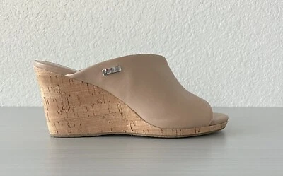 Sandalias de cuña sin cordones de cuero Britta de Calvin Klein para mujer Foto 1 de 4