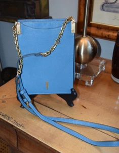 THACKER New York Pippa Cross Body Bag French Blue Pebbled Leather Adj Strap - Bild 1 von 13