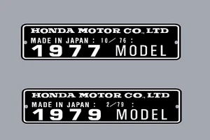 HONDA XR75 1977 thru? HEADTUBE TAG / FRAME DECAL - Picture 1 of 1
