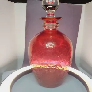 Hermoso tapón de botella de acabado agrietado rojo antiguo victoriano vintage - Imagen 1 de 11