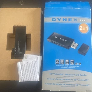 Dynex DX-CR112 2-in-1 SD/microSD Memory Card Reader TESTED - Picture 1 of 1