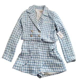 Blazer Jason Wu Boucle Tweed Dos Piezas Recortado con Skort, Talla 4, Nuevo con Etiquetas - Imagen 1 de 13