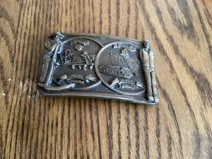 International Harvester Belt Buckle Brass 1981 Farm McCormick Reaper to Combine - Picture 1 of 3