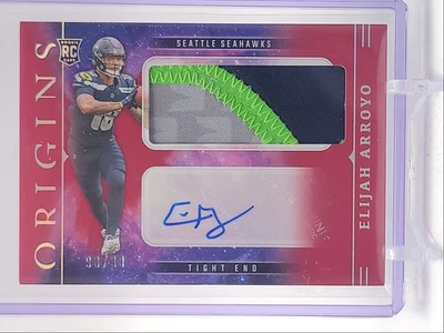 ELIJAH ARROYO 2025 ORIGINS RPA ROOKIE JUMBO PATCH RED RC AUTO /99 Q4856 - Image 1 of 2
