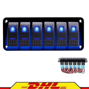 6 Gang Schalter Panel LED Kippschalter Schalttafel Wasserdicht Für Auto Boot DE - Bild 1 von 9