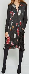 ALEMBIKA Floral Crinkle Garden Dress Blouson Midi Shirt WhimpsiGoth Boho 3 / M - Bild 1 von 11