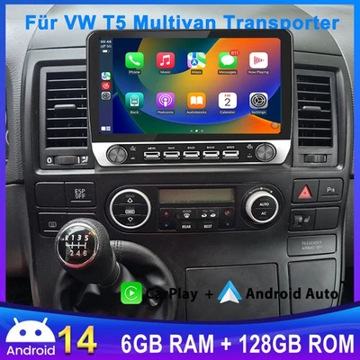 Für VW T5 Transporter Multivan Apple Carplay Android 14 Autoradio GPS DAB+ Navi - Bild 1 von 4