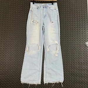 Jeans donna Vervet blu lavaggio chiaro svasato gamba larga denim invecchiato taglia 26 - Foto 1 di 11