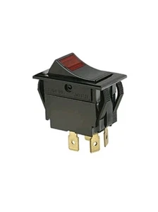 Ideal 774056 Rocker Switch, Red Light, DPST, On-Off, Spade - Picture 1 of 1