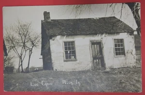 ANTIQUE VTG POSTCARD-LOG CABIN-PELLA IOWA - Picture 1 of 2