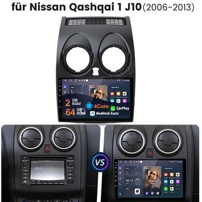 2+64GB Für Nissan Qashqai J10 2006-2013 Autoradio Android RDS GPS Navi Carplay