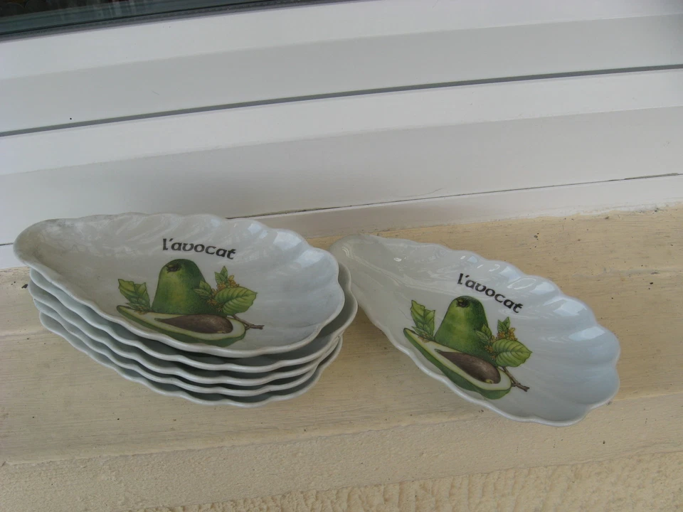 6 COUPELLES à AVOCATS PORCELAINE L'HIRONDELLE 18 cm /9,5 cm - Photo 1/1