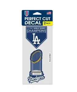 Los Angeles Dodgers 2024 World Series Champions 2 Pack Set 4x4 Decals MLB - Picture 1 of 1