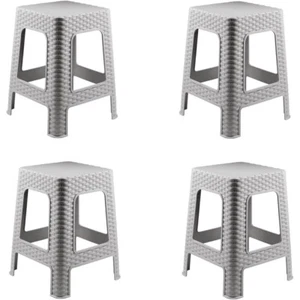 4X Taburete plástico Estilo ratán Moderno apilable para Interior y Exterior Fa - Imagen 1 de 5