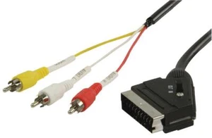 RARAION - SCART Male to 3x Phono (RCA) Male Lead, 2m Black - Picture 1 of 1