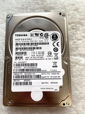 108-00221T 46X5427 NetApp Toshiba MBF2600RC 600gb,6Gbps,2.5" SAS Hard Drive - Image 1 of 3