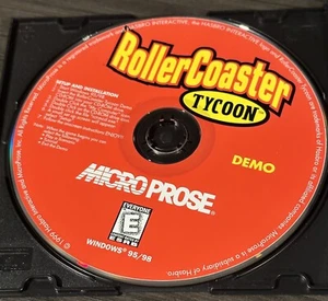Microprose RollerCoaster Tycoon demo 1999 PC CD software di gioco Windows 95/98 raro - Foto 1 di 2