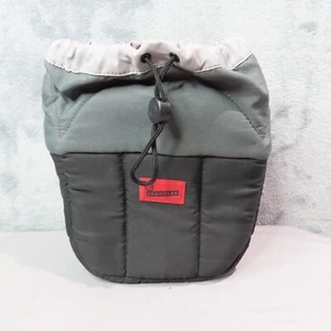 CRUMPLER The Haven Camera Pouch Bag Medium Black Gray Red Drawstring 7x9 - Picture 1 of 10