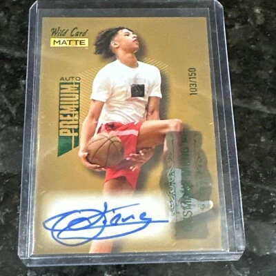 🎣2022 wild card matte basketball auto OUSMANE DIENG Green Foil /150 Thunder🎣 - Image 1 of 2