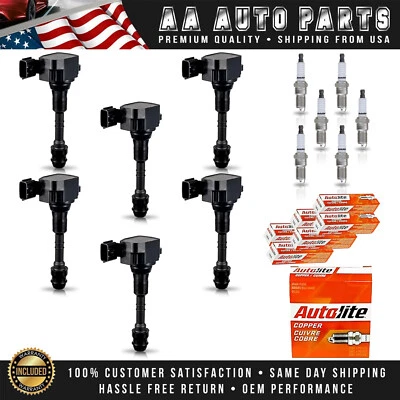 6 bobinas de encendido y 6 bujías Autolite para Nissan Pathfinder 2005-2012 4,0 L Foto 1 de 4