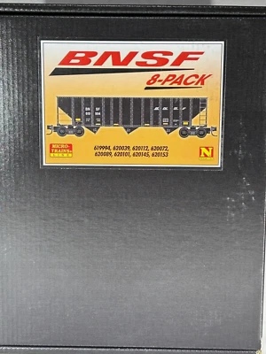 MICRO-TRAINS N SCALE 8-PK 100-TON 3-BAY HOPPERS W/LOADS BNSF 99300826 - Image 1 of 3