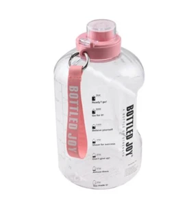 Botellas de agua motivacionales Joy embotelladas 85 oz ¡sin BPA con rastreador de hidratación! - Imagen 1 de 5