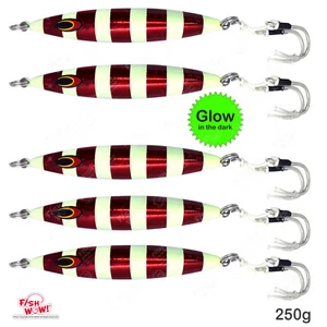 5 piezas 250 g plantilla lenta 9 oz campo de pesca hundimiento vertical sk jigging BKK gancho brillante - Imagen 1 de 12