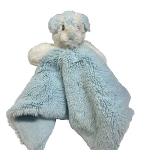 Blankets & Beyond Blue Baby Lovey Security Blanket Puppy Dog Plush Stuffed 14” - Picture 1 of 10