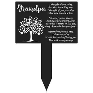 Grandpa Memorial Stakes Grave Cemetery Decorations Metal Grave Markers Plaque... - Picture 1 of 6