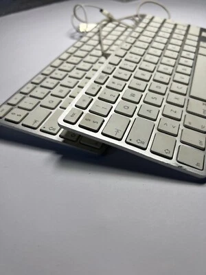 2pcs. Apple A1242 78 Key USB Wired Mini Slim Keyboard w/ USB Ports - White - Image 1 of 4