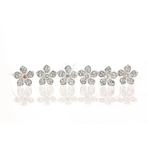 6 Pcs Flower Bridal Wedding Prom Crystal Rhinestone Hair Pins H111 - Picture 1 of 4